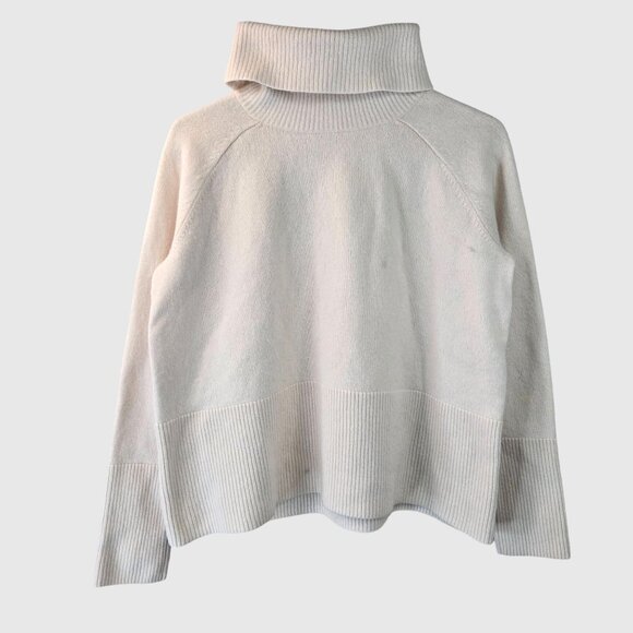 Athleta Alpine Turtleneck Sweater Wool Cashmere S White Minimalist Preppy Top - Picture 1 of 11